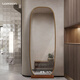 Lemxon full-body mirror floor-standing mirror household with base Internet celebrity bedroom dressing mirror ins style clothing store glass fitting mirror [log wood color base + border] width 45*160cm