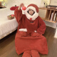 Santa Claus pajamas female Santa Claus one-piece winter women coral velvet thickened year of zodiac red nightgown 4839 single nightgown M