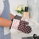 Shengying Oven Gloves Thickened Insulated Gloves Anti-scalding Gloves Microwave Oven Gloves Heat-Resistant Gloves Two Pack Coffee Wave Dots