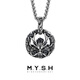 Mingyang Decorative Sea 925 Silver Xianglong Necklace Men's Zodiac Year of the Dragon Year of the Dragon Zodiac Circle Pendant Trendy Original Accessories New Year's Gift Xianglong Pendant + Square Bead Steel Chain-65cm