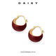 DAISY DREAM temperament red light luxury earrings high-end 2025 new hot style ear buckles and ear studs women's niche unique design earrings red semi-circle earrings