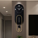 Puduo clock decoration HOME DECOR clock wall clock living room home modern simple atmospheric art light luxury high-end atmospheric fashion creative quartz clock black gold 24*75cm