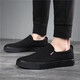 Monide brand canvas shoes men's trend new breathable large size men's shoes one foot lazy shoes men 48M5888-1 black 40