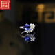 ZHIMO 925 silver zircon ring fallen angel tanzanite sugar tower ring 618 event entrance 6#