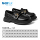 Tianmeiyi girls leather shoes spring and autumn new children's black single shoes British style small leather shoes college style princess shoes black 37