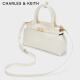 CHARLES/KEITH Fashion Crocodile Pattern Handheld Kelly Bag Women's Bag Birthday Gift CK2-30782470-1 CK2-30782470-1 Milk White Medium Bag
