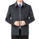 Pierre Cardin Cashmere Coat Men's New Middle-aged and Elderly Dad Solid Color Wool Wool Coat Men's Wool Coat Men (2021 Style) Blue Black (Exposed Button) Short L (175) Suitable for Weight 125-140Jin Jin is equal to 0.5 kg