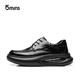 15 minutes first layer cowhide men's comfortable business shoes thick sole increased soft sole soft surface British casual shoes men's shoes E1886