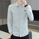 NUOMAO Camisa NUEVA Manga larga para hombres Slim y Evergrande Men's Shirt Fashion Casual Top Men 761 Green 170/L (105-125Jin [Jin equivale a 0.5 kg])
