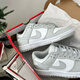 
Nike men's shoes 2025 summer new DUNK LOW sports shoes retro board shoes rubber sole low top light casual shoes white mist gray DD1391-103 45
