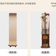 城市屋顶穿衣镜挂衣架一体镜可移动可旋转全身镜全实木落地镜试衣镜衣帽架 暖白色旋转底座【全实木】