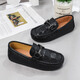 Henku Children's Leisure British Student Campus Performance pour enfants à deux couches Cowhide Soft Sole Boys Chaussures en cuir noir