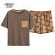 
Modal 2024 pajamas for women in summer cotton thin cute Korean style student short sleeve two-piece set spring and autumn loose summer home fashionable maroon GXT6636 picture color M (recommended 75-95Jin [Jin equals 0.5 kg])