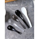 Disposable soup spoon individually wrapped plastic large take-out commercial thickened spoon dessert porridge spoon 4g black spoon independent 100 pieces long 14cm