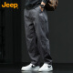 Jeep (JEEP) casual pants for men summer straight pants for men loose trendy work pants for men dark gray XL