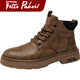 FITTI PAHRIS LUXE LUXEUR MARTIN BOOTS MEN'S 2025 Été Nouveau style non glissé résistant aux chaussures pour hommes en cuir authentique Anti-odor Boots Men's Men's Brown [Brand Martin Boots] Édition limitée 44