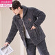 Velvet de algodón de algodón de tres capas en espesada modal en grano de pijamas para hombres, se puede usar el traje de ropa para el hogar M6626 Gat.