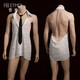 
Role-playing sexy pajamas for men's special couples' stimulating uniforms for seductive thongs three-point sex pajamas black crotch leaky hip jumpsuit-men's sex underwear men's bed date robe free