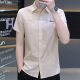 YIBAOLANG new short-sleeved shirt men's trend Korean slim casual shirt without scalding and anti-wrinkle summer half-sleeved summer thin style 854 light green L (105-120Jin [Jin equals 0.5 kg])