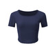 La Nikar nude yoga wear for women summer thin short-sleeved Pilates top professional running fitness sports T-shirt-S1145 Navy Blue XS