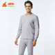 
Copper cow cotton round neck men's set, men's cotton underwear, moisture-absorbing and breathable autumn clothes and pants, close-fitting suit NN025 10 flower gray [90% cotton + 10% polyester] 2XL (180/105)