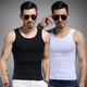 SexeMara [2-piece] New round neck men's modal vest summer ice silk breathable fitness tight hull sleeveless sports trend black + dark blue 2XL 130-150Jin [Jin equals 0.5 kg]