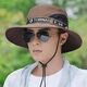 Charming sun hat men's summer fishing sun hat outdoor mountaineering sun large brim fisherman hat men's sun protection hat dark gray one size