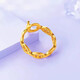 Jin Xiaoxiu gold ring ot pig nose ring cyanide-free hard gold bright gold 999 ring chain for women birthday gift pig nose OT ring - about 1.2g - size 16