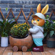 Yimingyuan Garden Decorative Courtyard Ornaments Outdoor Cartoon Rabbit Flowerpot Park Lawn Creative Simulation Animal Landscape Sculpture H20536
