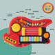 Meicun Guitar Toy Ukulele Children Little Girl Boy Beginner Mini Edition Musical Instrument Violin Simulation Playable Green Magic Guitar Piano [Recharge Version]