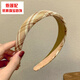 CHUXIANG Japanese retro striped plaid headband wide-brimmed children's headband women's simple and versatile non-damaging hair card face wash hair accessory plaid khaki A07-201