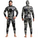 SBART 3MM rubber wetsuit split surf suit men's warm winter swimming long-sleeved one-piece swimsuit thickened jellyfish suit 1047 camouflage with hood XL
