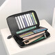 Jue Oudens Persönlichkeit trendy und coole Krokodil Leder Brieftasche Herren Langer Reißverschluss Boutique Handtasche Business Clutch große Kapazität Mobiltelefon Beutel Schwarz