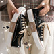 Nouvelle chaussures de planche résistantes à l'usure d'été Version coréenne étudiante polyvalente chaussures de toile pour hommes chaussures de couple décontractées chaussures blanches tendance femmes hommes et femmes 6620 noir (modèle classique) 42