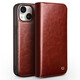 Qieli anwendbar für iPhone15Promax Mobiltelefon Hülle Leder Flip-Kartenhalter Apple 15plus Full-inclusive Anti-Fall-Schutzhülle Business High-End-Männer Apple 15plus Classic Brown