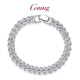 GsunG platinum bracelet men's new luxury inlaid Cuban diamond platinum bracelet men's PT950 horsewhip bracelet men's diamond bracelet about 45 grams 20 cm wide 8mm