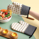Baijie anti-scalding gloves, insulation cotton gloves, microwave oven baking tool gloves, checkered baking gloves 2 pack