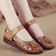 Feimaibo True en cuir souple Mère Chaussures Sac Sandales pour femmes en été plate Sole Flat Found confortable Sole souple Sole non glissée