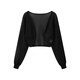 Cardigan Lancet mince des femmes pour femmes pour femmes pour la chemise de climatisation de la chemise de climatisation du style de châle de la chemise de châle Black L