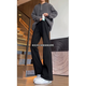 7 high-end products, micro-flare jeans, men's spring and summer style, American retro high street slim and loose straight trousers, men's DFFS-701 black L