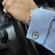 Deakin/Francis silver enamel retro steering wheel design suit accessories cufflinks British luxury goods TheNiche silver brown