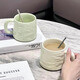 Wanjiaquan mug ceramic drinking cup home office coffee cup breakfast cup couple pair cup good-looking high-value cup stone grain milk yellow without spoon
