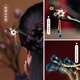 Shengxun hairpin sandalwood antique style girls wooden hairpin new Chinese style earrings Chinese Valentine's Day gift for girlfriend Tingquan hairpin