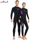 DIVE&SAIL New 3MM Diving Suit Women's One-piece Long Sleeve Thickened Warm Couple Wet Suit Men's Snorkeling Surfing Jellyfish Swimsuit Men's Black 2XL