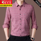 Woodpecker (TUCANO) pure cotton long-sleeved shirt men's spring and autumn style middle-aged casual real pocket plaid non-iron large size men's shirt anti-wrinkle 2266 blue long-sleeved 170/L (115Jin Jin is equal to 0.5kg 135Jin Jin is equal to 0.5kg)
