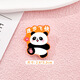 Dai Yan Inspirational Text Panda Brooch Cartoon Children's National Trend Badge School Bag Decoration Cute Chinese Style Acrylic Badge Panda Brooch 6 Pack