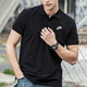 Nike (NIKE) official T-shirt for men, new spring and summer running sports casual wear breathable fast drying short-sleeved lapel polo shirt for men, FN3895-010/Full cotton skin-friendly/black/strongly recommended S 165 (recommended 110-130Jin [Jin equals 0.5 kg])