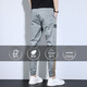 Pantalones casuales de pájaros carpinteros para hombres Pantalones delgados de verano para hombres Seda de seda suelta pantalones de marca de moda para hombres pantalones de hombres delgados de gran tamaño JBB-988 gris l