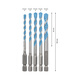 BOSCH low hardness tile brick wall/metal/wood/plastic/lightweight concrete hexagonal handle multi-function drill bit 5 pieces (4/5/6/6/8mm)