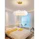 
XMSJ bedroom lamp French feather chandelier light luxury girl princess room lamp art store internet celebrity Zhongshan lamp 9807 9272 chandelier white 35cm three-color light